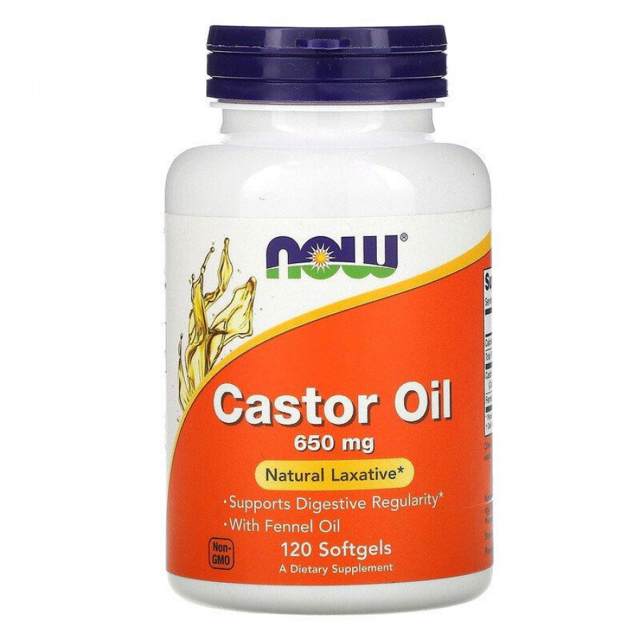 Касторовое масло "Castor Oil" Now Foods, 650 мг, 120 капсул