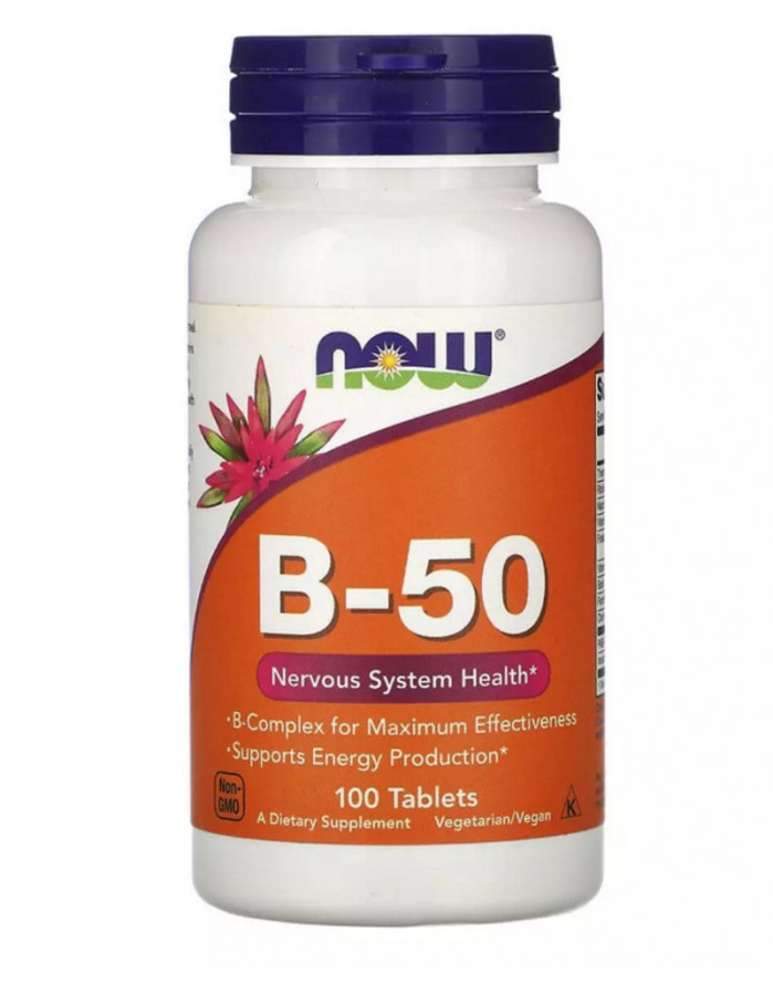 Витамины группы В "B-50" Now Foods, 100 таблеток