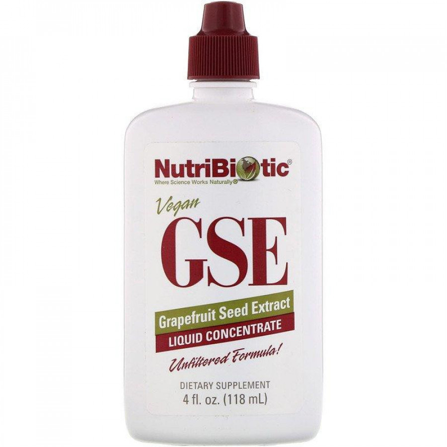 Экстракт семян грейпфрута GSE, жидкий концентрат, NutriBiotic, 118 мл