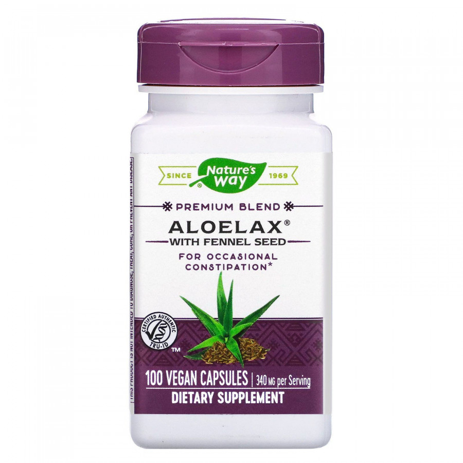 Алоэ вера с фенхелем Nature's Way (Aloelax with Fennel Seed) 340 мг 100 капсул