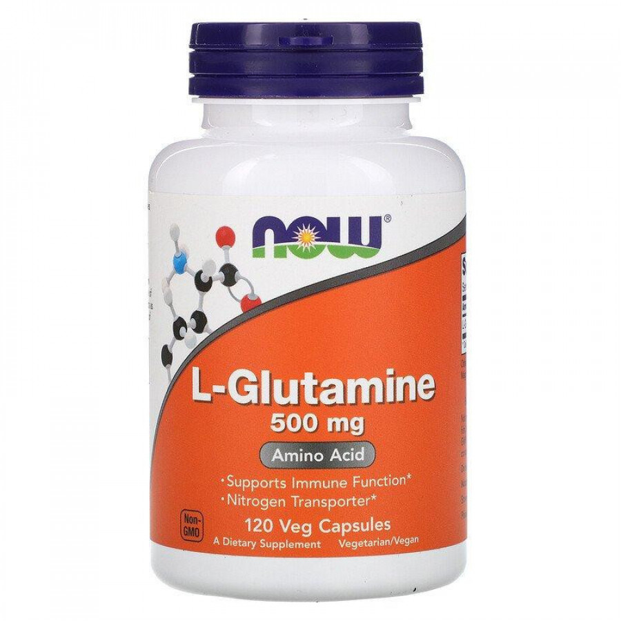 L-глютамин в порошке "L-Glutamine Powder" Now Foods, 500 мг, 120 капсул