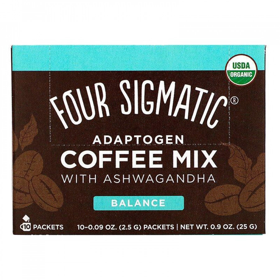 Грибной кофе с чагой и ашвагандой "Mushroom Coffe Mix" Four Sigmatic, 10 пакетиков