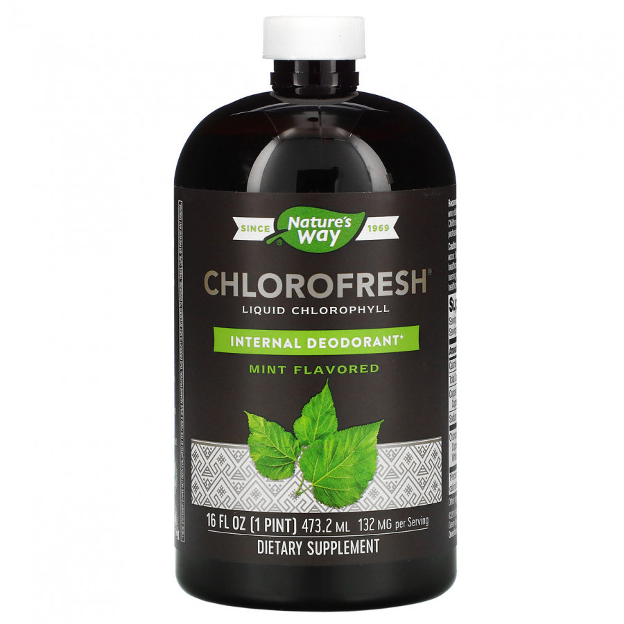 Жидкий хлорофилл со вкусом мяты, Chlorofresh, Nature's Way, 473 мл