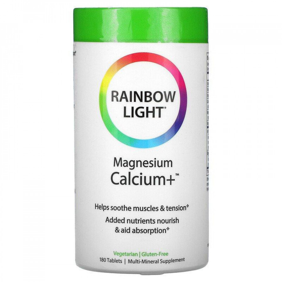 Магний и кальций "Magnesium Calcium +" Rainbow Light, 180 таблеток