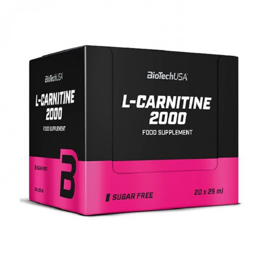 Л-карнитин, лимон, 2000 мг, BioTech, 20 ампул по 25 мл