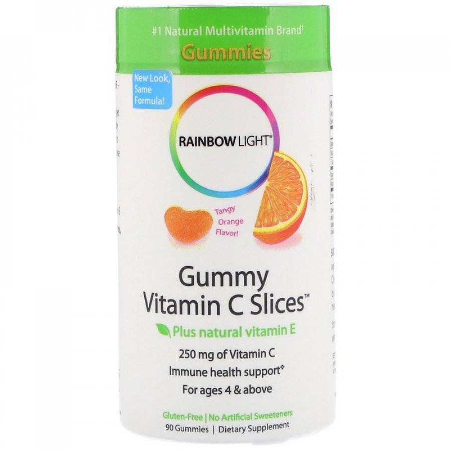 Витамин C "Gummy Vitamin C Slices" 250 мг, Rainbow Light, 90 жевательных таблеток