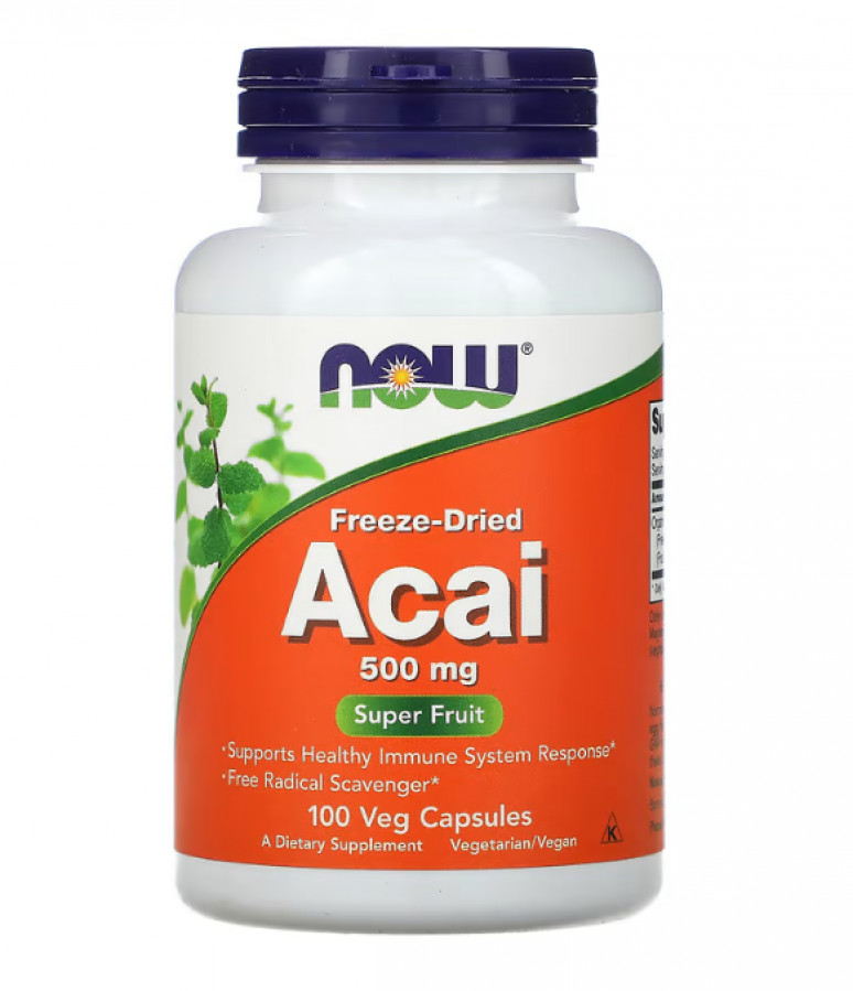 Асаи Now Foods (Acai) 500 мг 100 растительных капсул