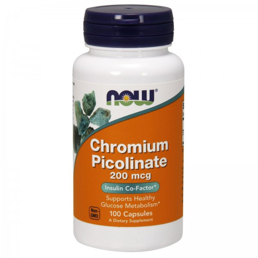 Хром пиколинат Chromium Picolinate, Now Foods, 200 мкг, 100 капсул