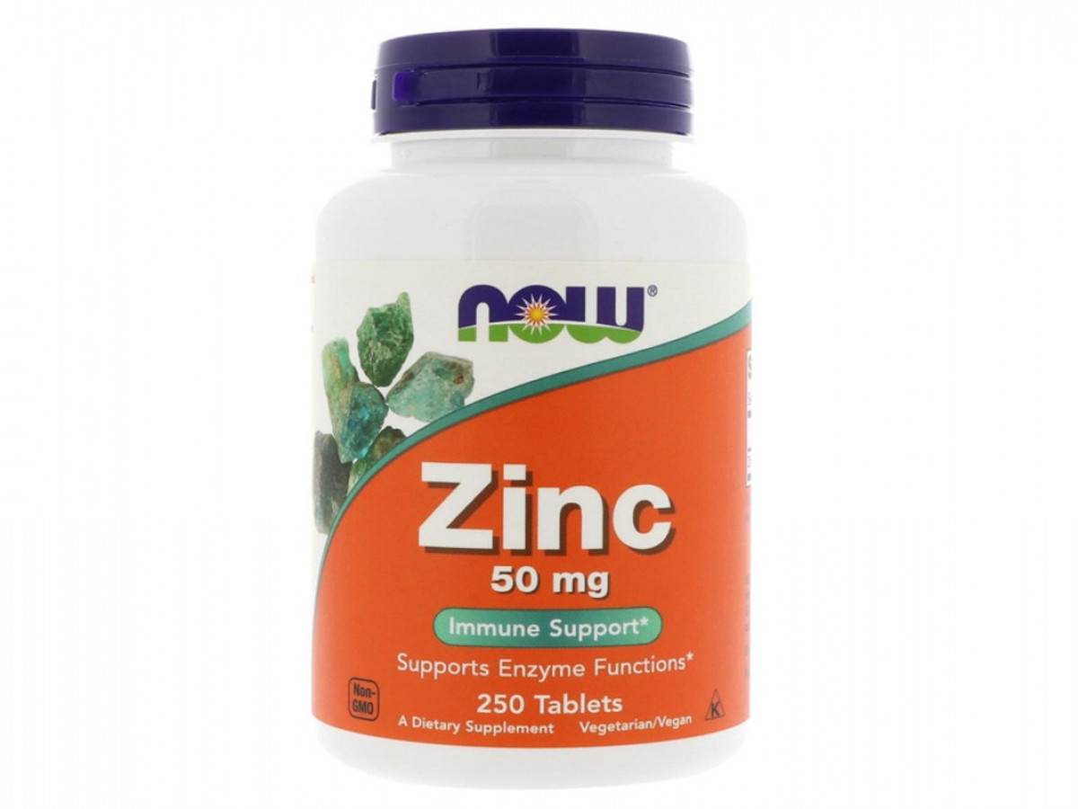 Zinc, Now Foods, глюконата цинка 50 мг, 250 таблеток