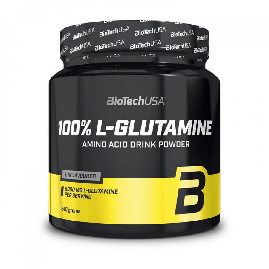 Глутамин "100% L-Glutamine" BioTech, 5000 мг, 240 г