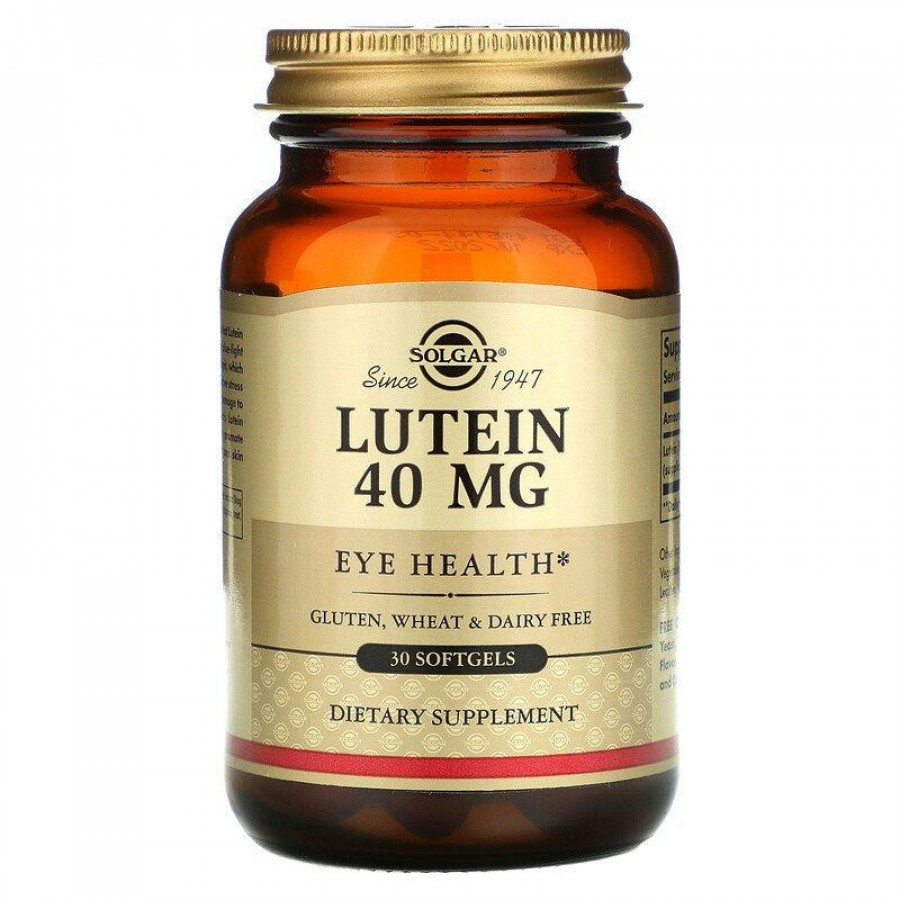 Лютеин "Lutein" Solgar, 40 мг, 30 желатиновых капсул