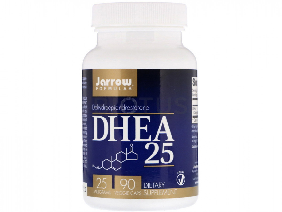 DHEA 25, Jarrow Formulas, дегидроэпиандростерон, 25 мг, 90 капсул