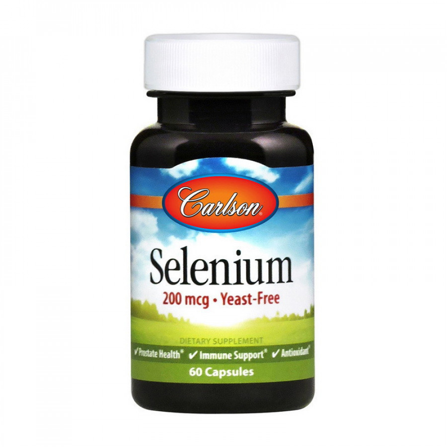 Селен "Selenium Yeast-Free" 200 мкг, бездрожжевой, Carlson Labs, 60 капсул