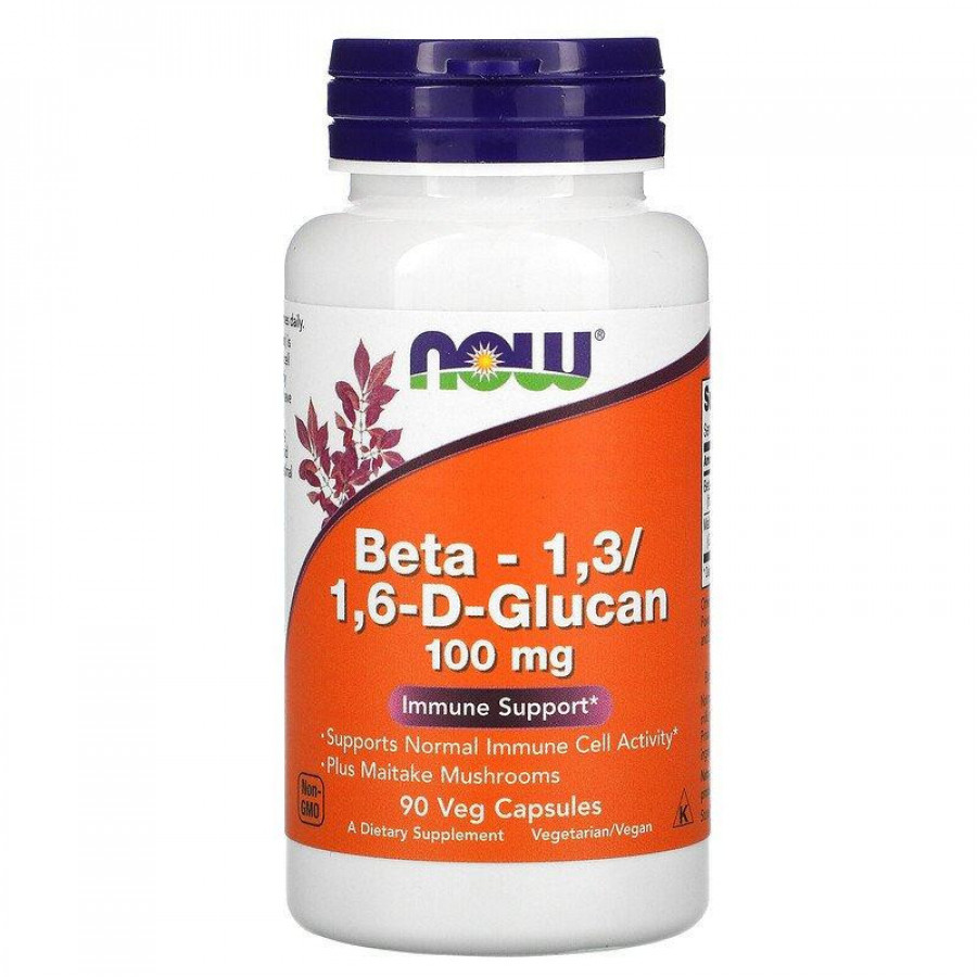 Бета-1,3/1,6-D-глюкан "Beta-1,3/1,6-D-Glucan" Now Foods, 100 мг, 90 капсул