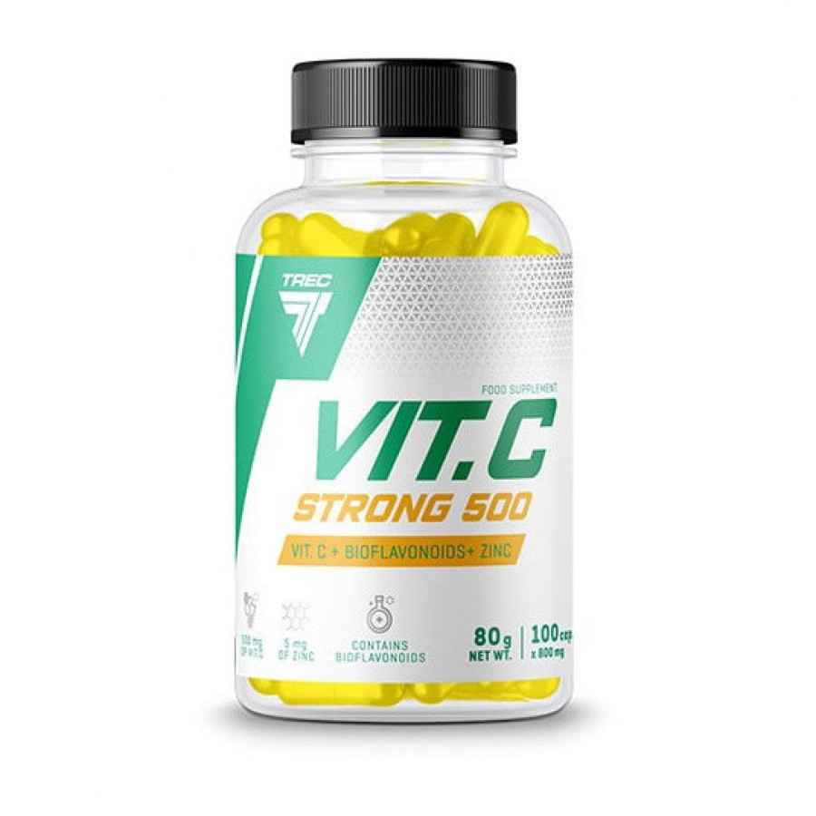 Комплекс витамина С, биофлавоноидов и цинка "Vit.C Strong 500 + ZINC" TREC nutrition, 100 капсул
