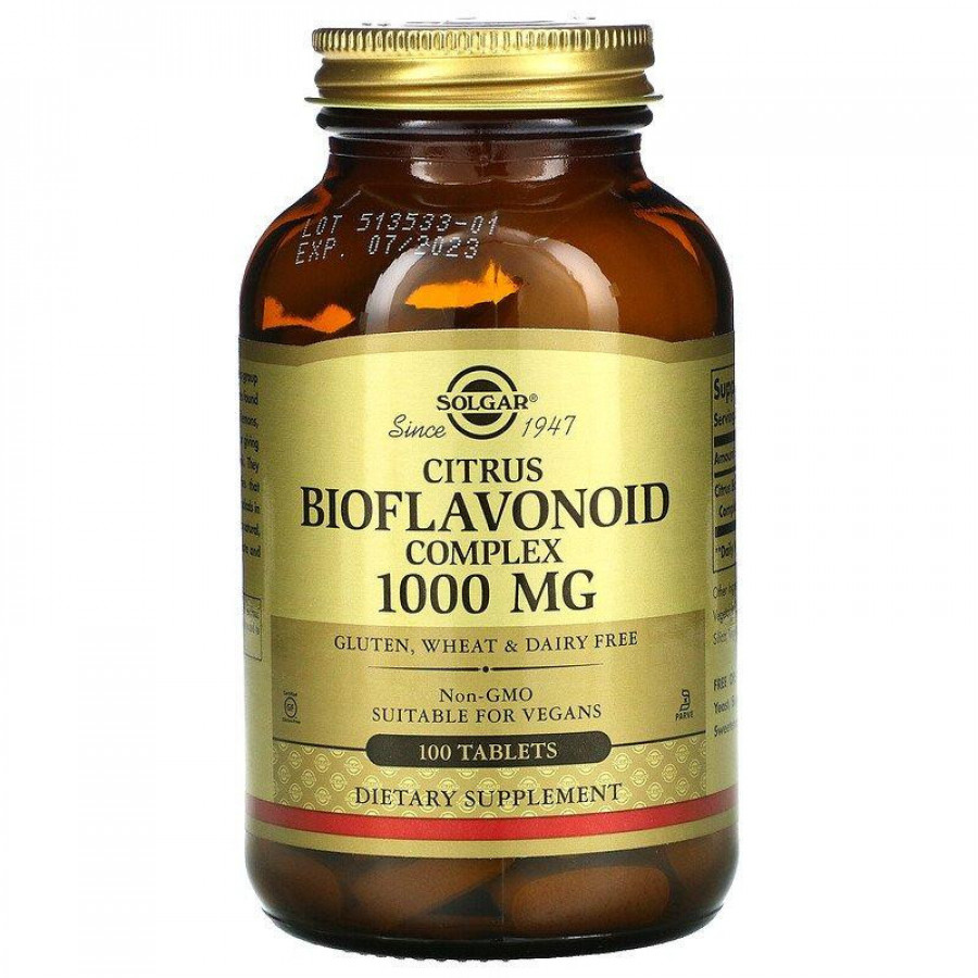 Комплекс цитрусовых биофлавоноидов "Citrus Bioflavonoid Complex" Solgar, 100 таблеток