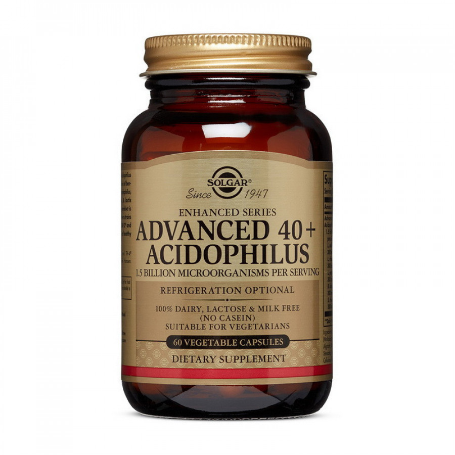 Пробиотики Ацидофилус 40+ "Advanced 40+ Acidophilus" Solgar, 60 капсул