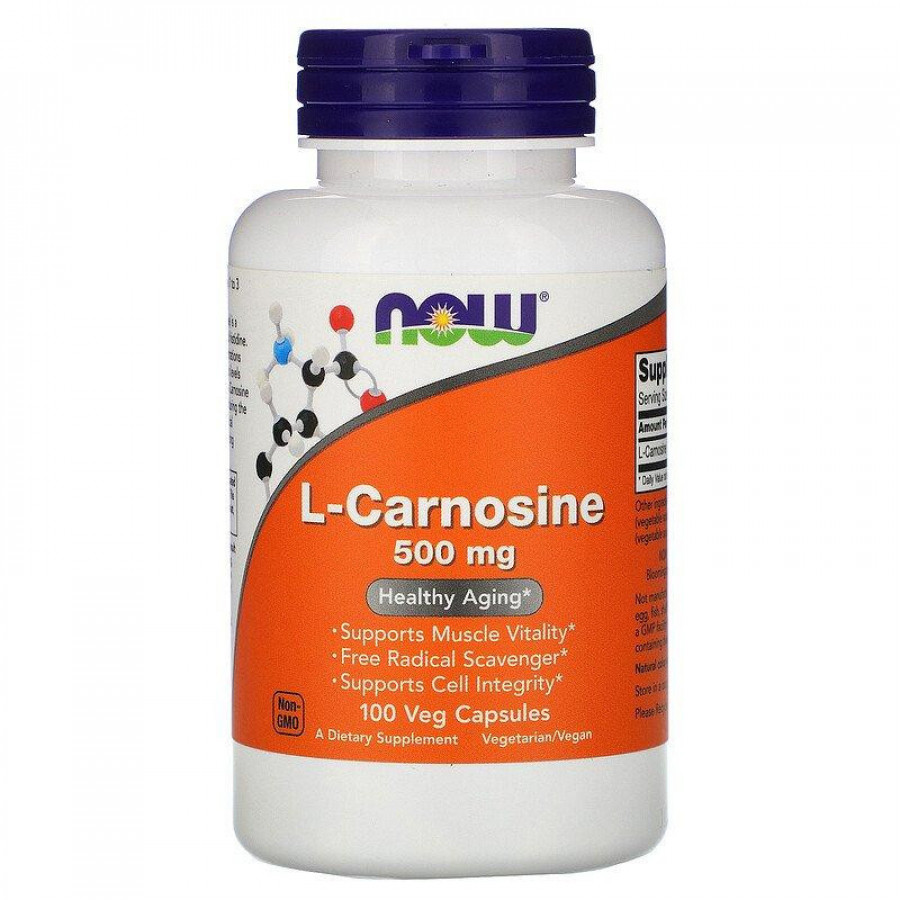 L-карнозин "L-Carnosine" 500 мг, Now Foods, 100 капсул