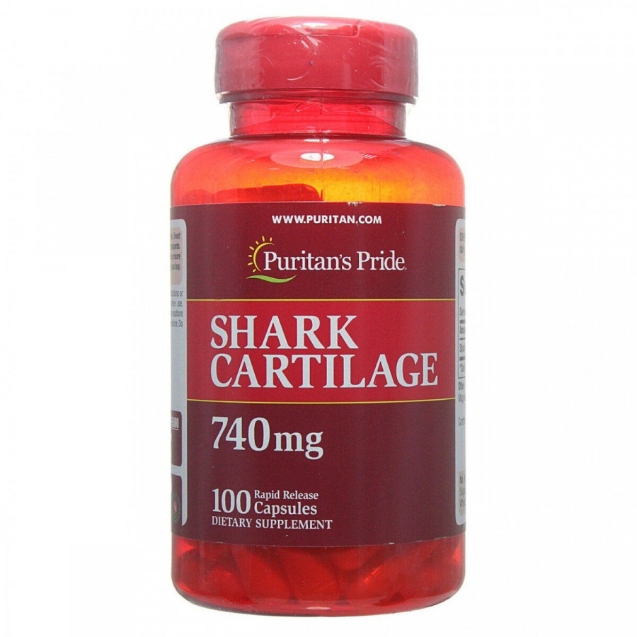 Акулий Хрящ Puritan's Pride (Shark Cartilage) 740 мг 100 капсул