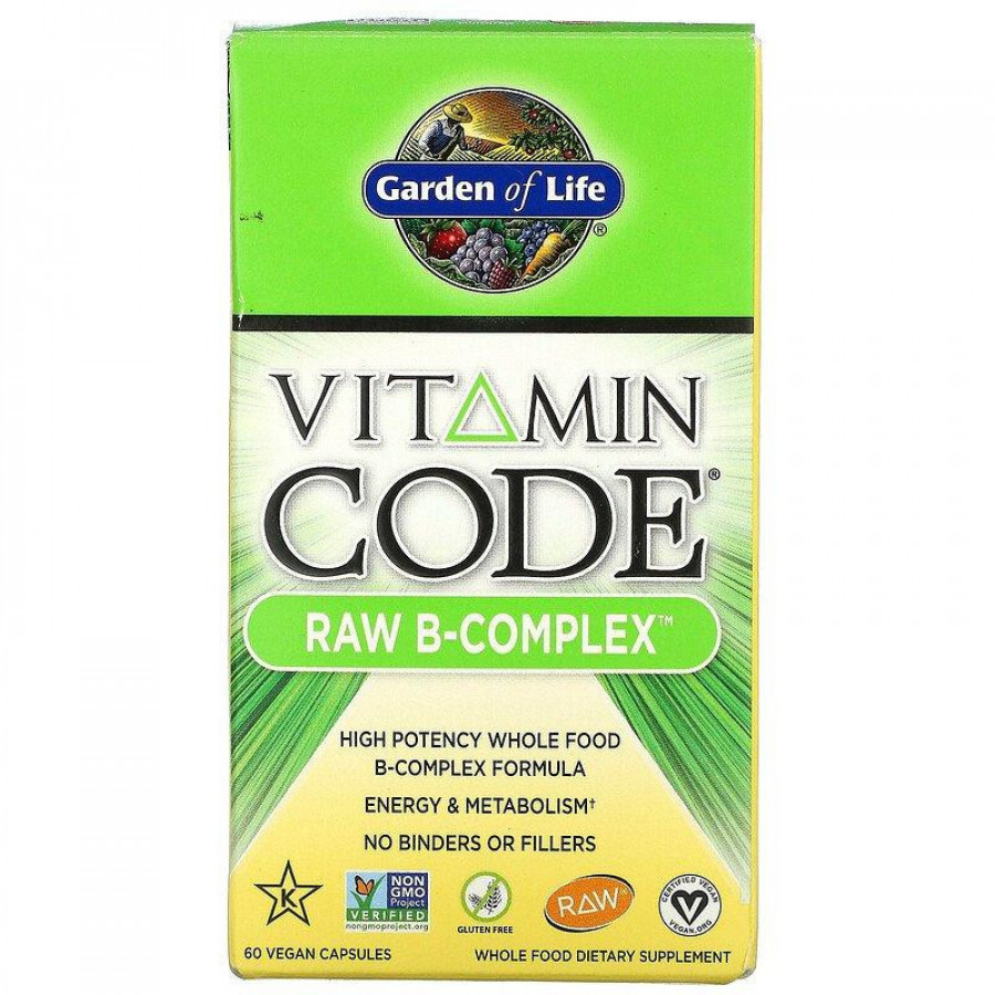 Комплекс витаминов группы В "Vitamin Code Raw B-Complex" Garden Of Life, 60 капсул