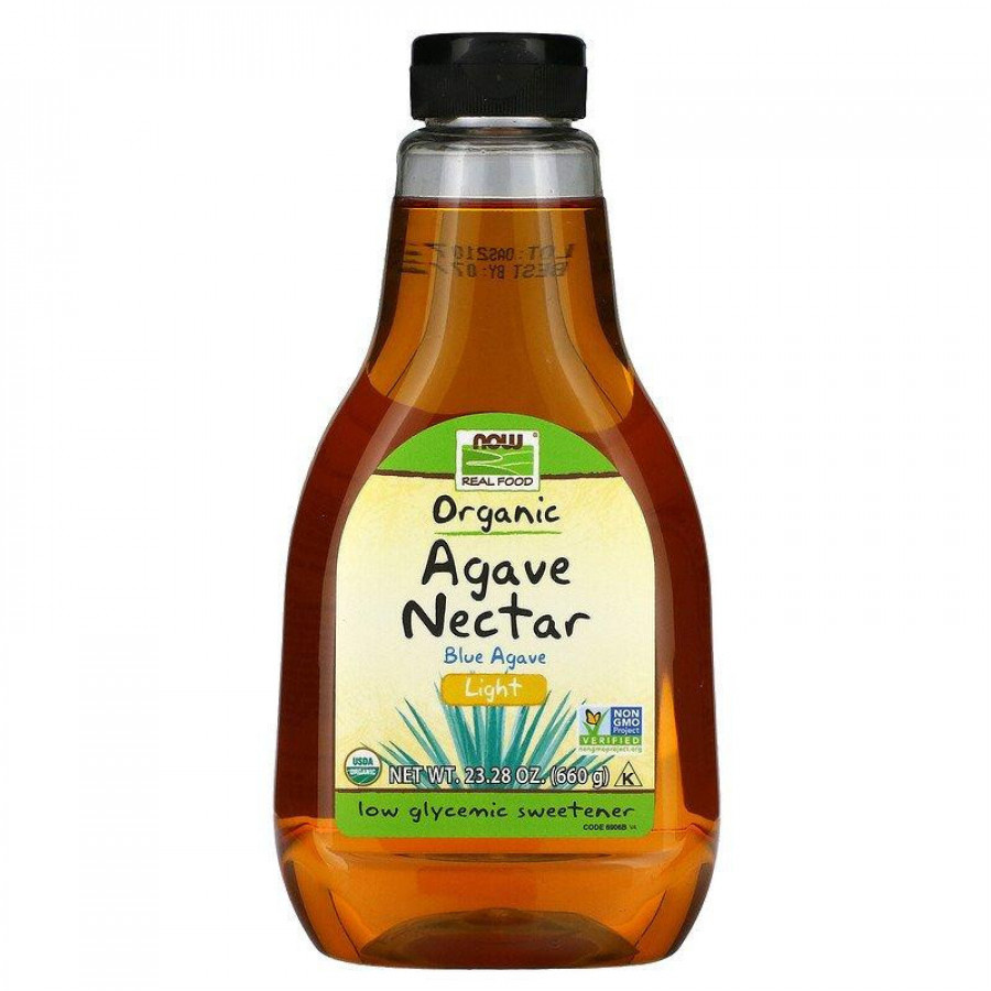 Органический нектар агавы, легкий "Organic Agave Nectar", Now Foods, Real Food, 660 г