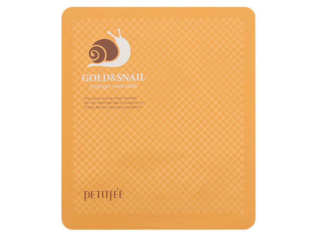 Гидрогелевая маска Gold & Snail, Petitfee, с улиточным муцином и коллоидным золотом, 30 мл