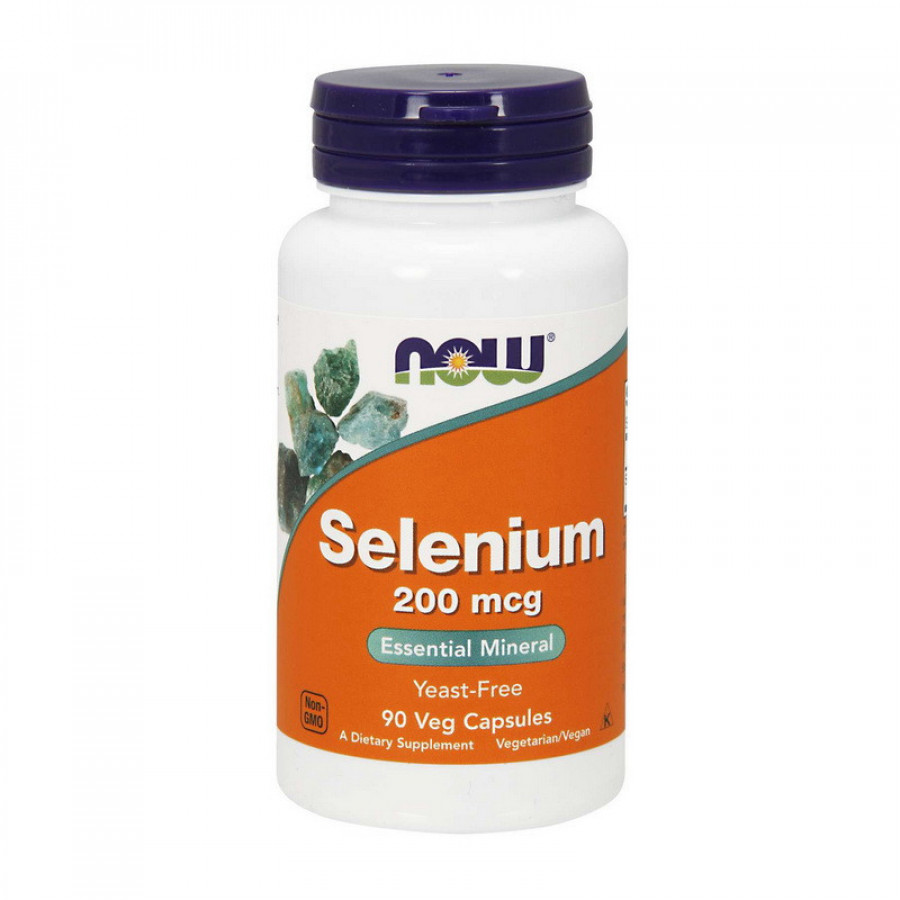 Селен "Selenium" Now Foods, 200 мкг, бездрожжевой, 90 растительных капсул