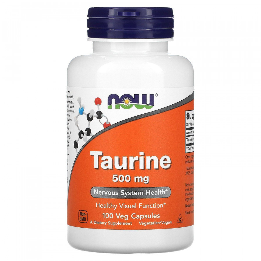 Таурин Now Foods (Taurine) 500 мг 100 капсул