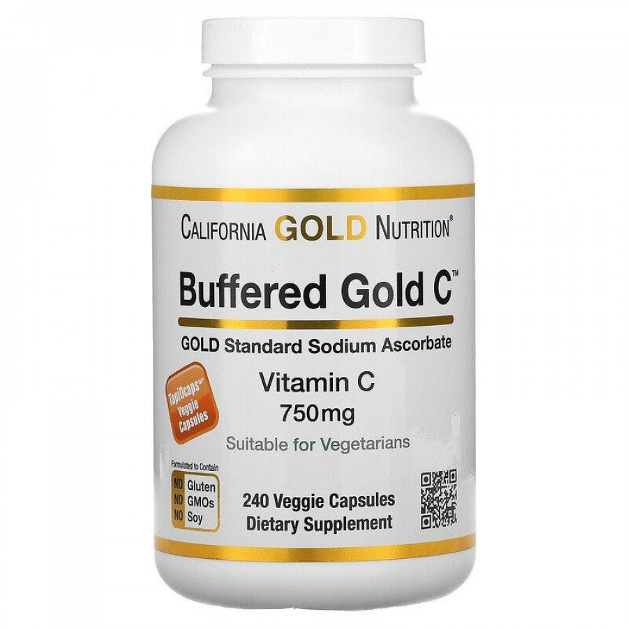 Буферизованный витамин С "Buffered Gold C" California Gold Nutrition, 750 мг, 240 капсул