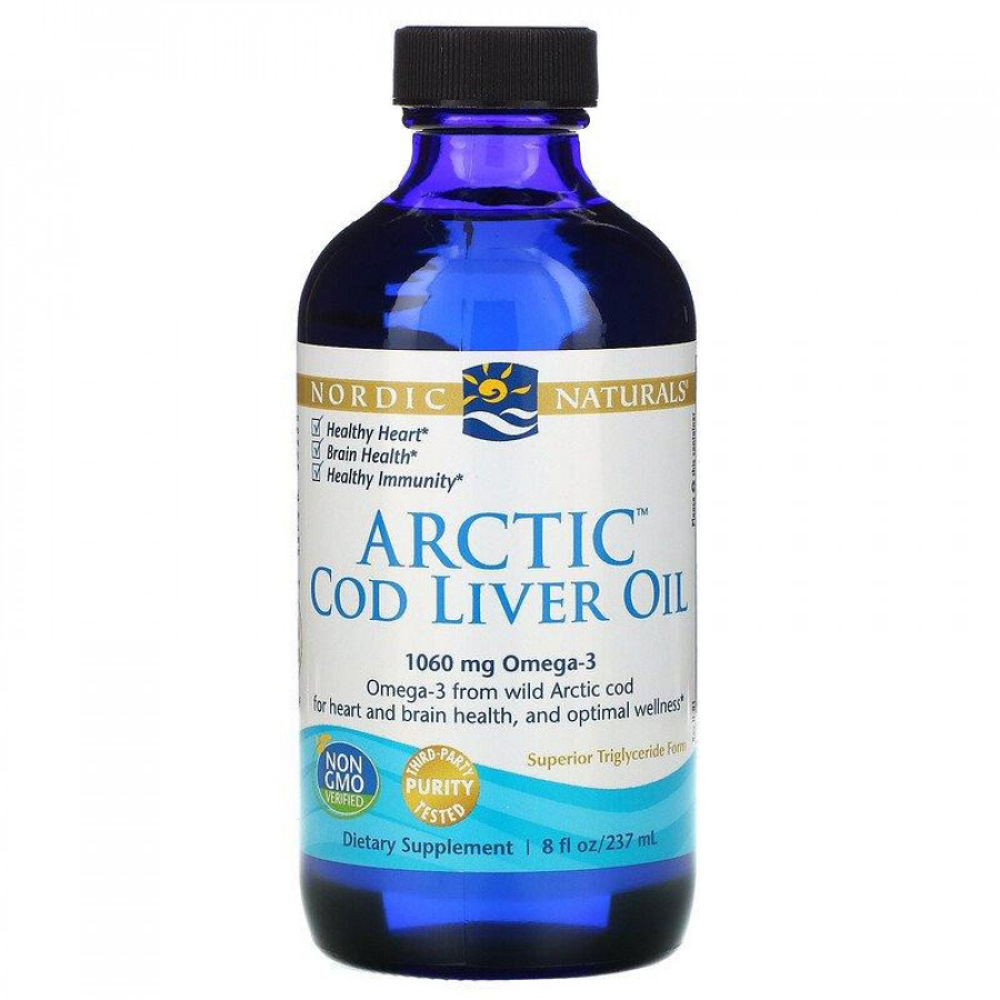 Рыбий жир с омега-3 и витамином D3 "Arctic-D Cod Liver Oil omega-3 + D3" Nordic Naturals, 1060 мг, 237 мл