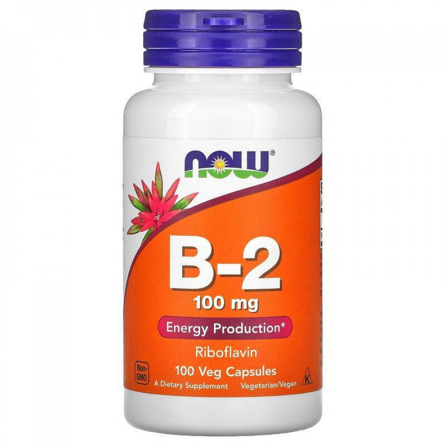 Витамин В2, рибофлавин "B-2" Now Foods, 100 мг, 100 капсул