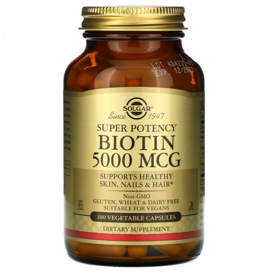 Биотин Solgar (Biotin) 5000 мкг 100 капсул