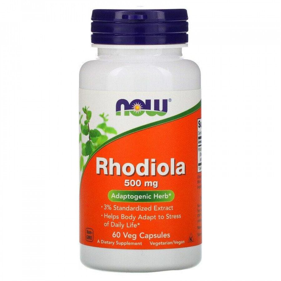 Родиола "Rhodiola" Now Foods, 500 мг, 60 капсул