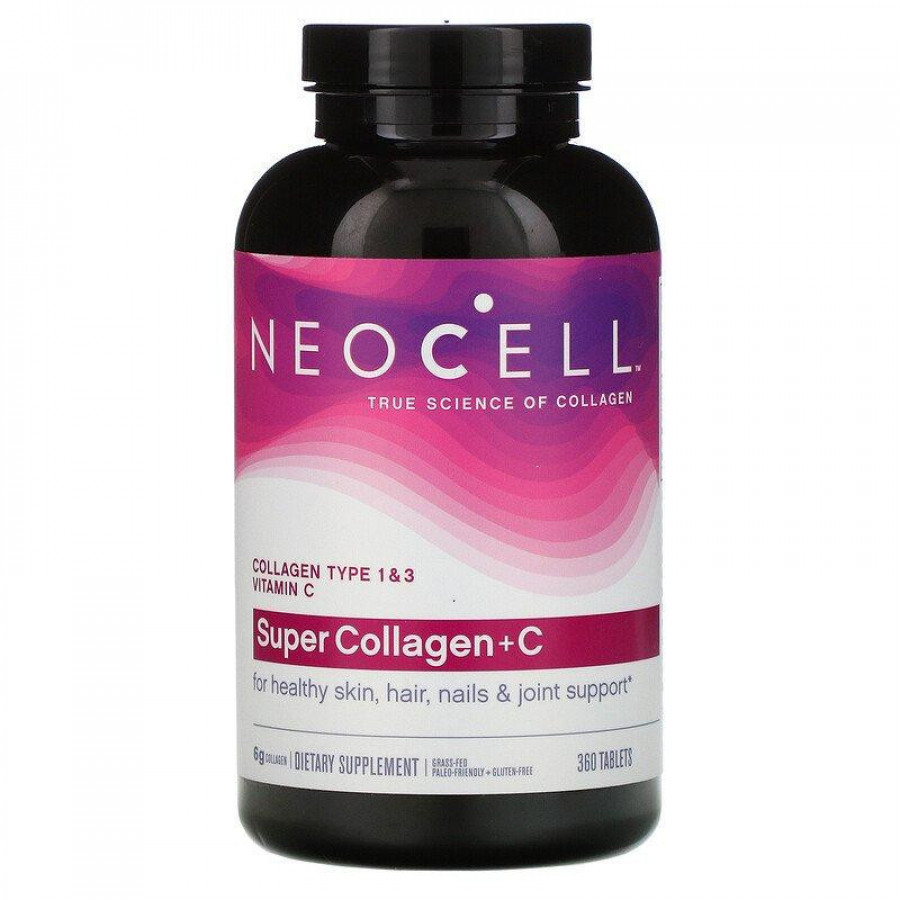 Коллаген І и ІІІ типа с витамином С "Super Collagen + C Type 1 & 3" NeoCell, 360 таблеток