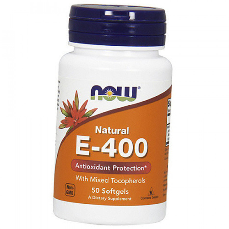E-400 со смешанными токоферолами "E-400 with mixed Tocopheryl", Now Foods, 50 мягких таблеток