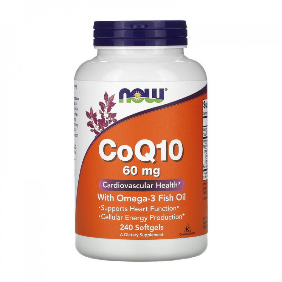 Co Q10 + рыбий жир "CoQ10 with Omega-3 Fish Oil" Now Foods, 240 капсул