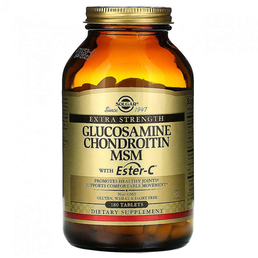Глюкозамин, хондроитин и МСМ с Ester-C, Solgar, 180 таблеток