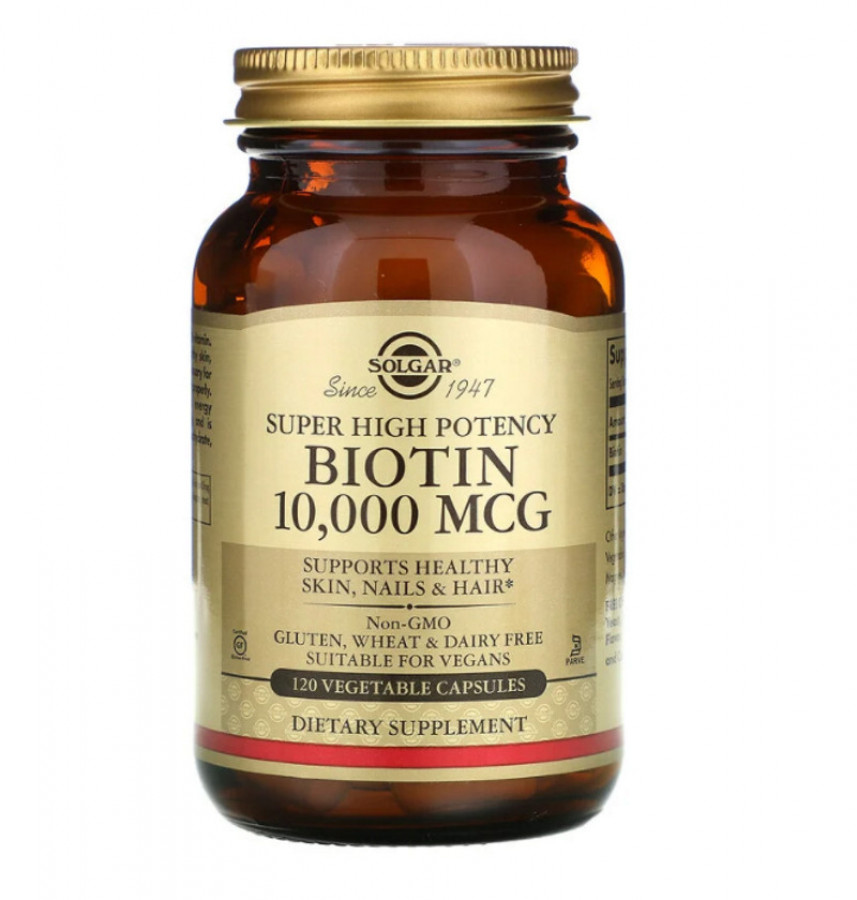 Биотин "Biotin" 10 000 мкг, Solgar, 120 капсул