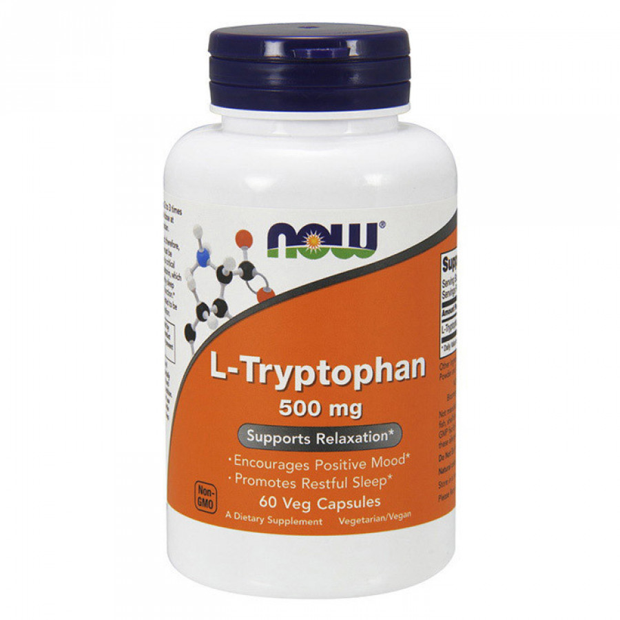 L-триптофан "L-Tryptophan" Now Foods, 500 мг, 60 капсул
