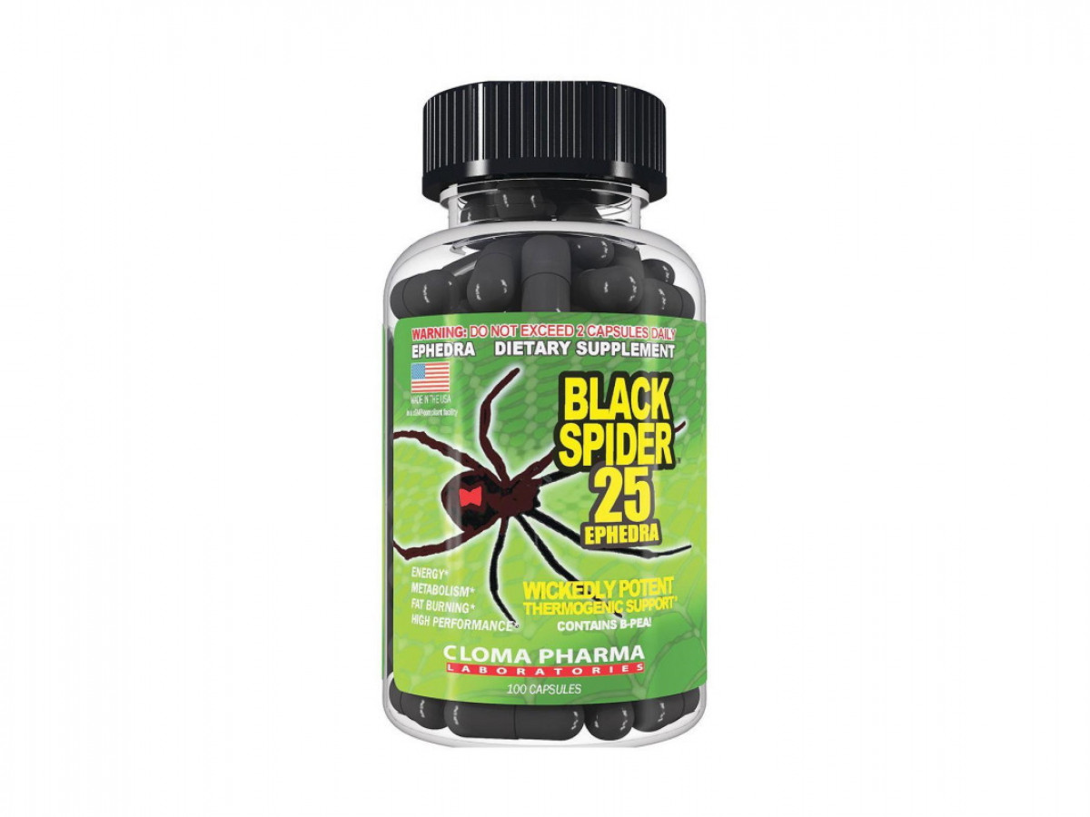 Жиросжигатель Black Spider, Cloma Pharma, 100 капсул