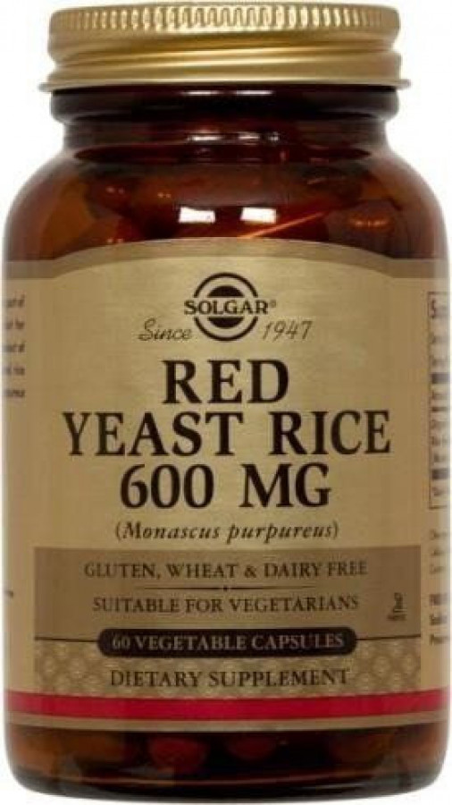 Красный дрожжевой рис Solgar (Red Yeast Rice) 600 мг 60 капсул