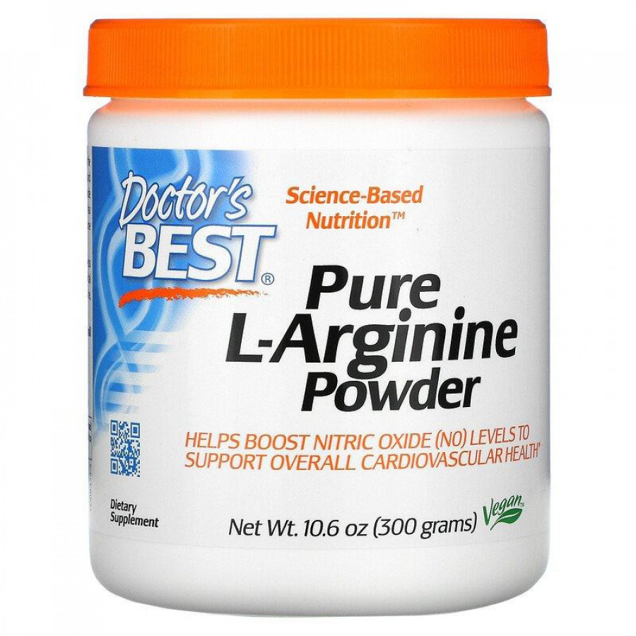 Чистый порошок аргинина "Pure L-Arginine Powder Pure" Doctor's Best, без вкуса, 300 г