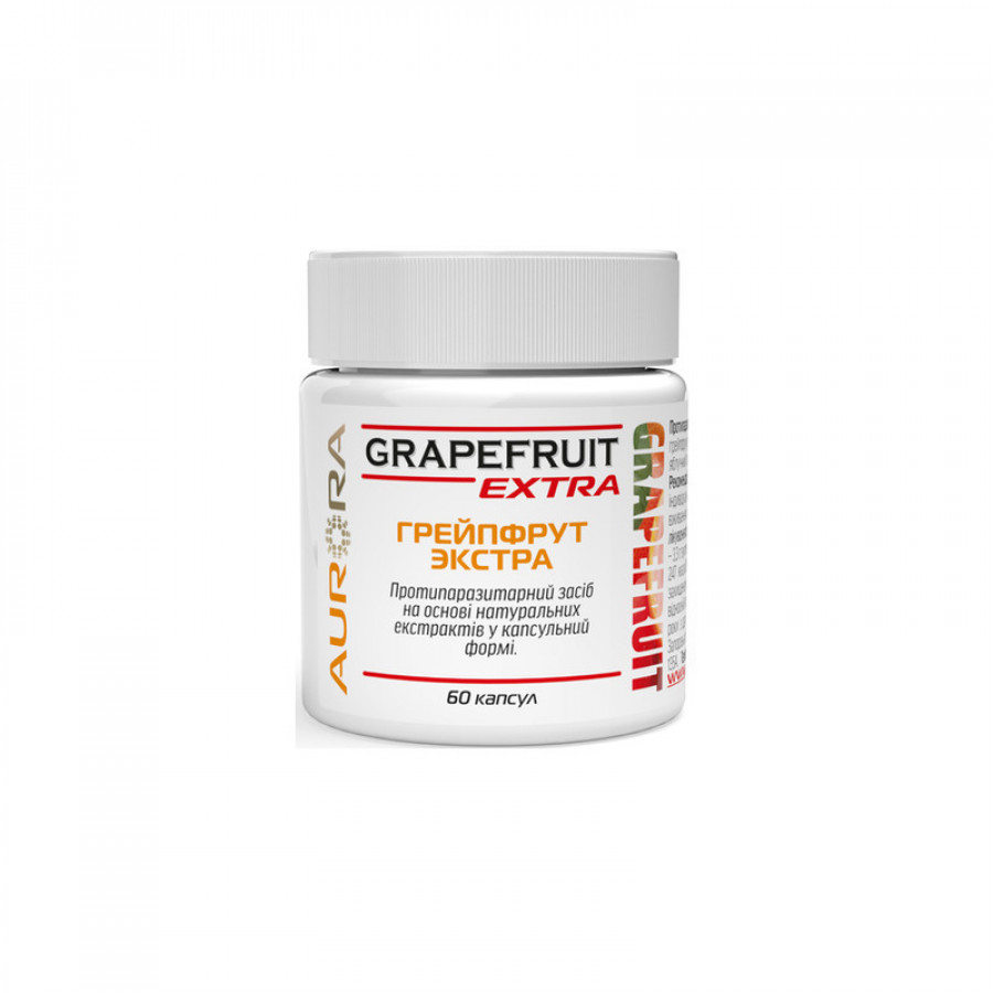Грейпфрут Экстра, противопаразитарный продукт, Aur-ora, 60 капсул