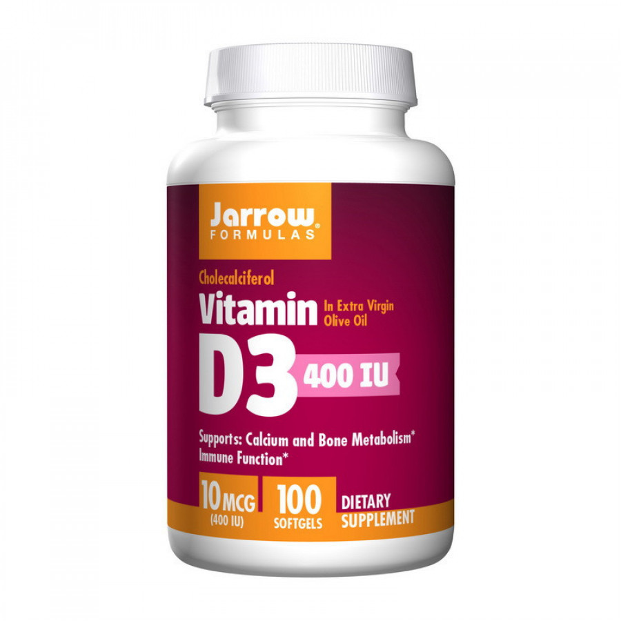Витамин D3 "Vitamin D3" Jarrow Formulas, 10 мкг/400 МЕ, 100 желатиновых капсул
