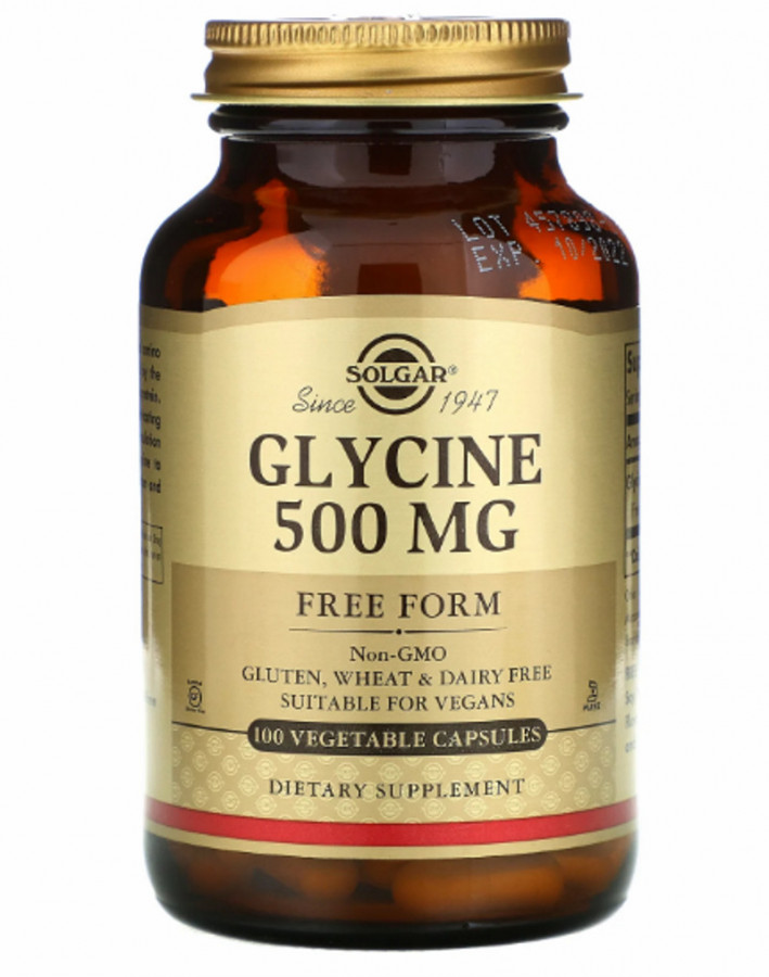Глицин "Glycine" Solgar, 500 мг, 100 капсул