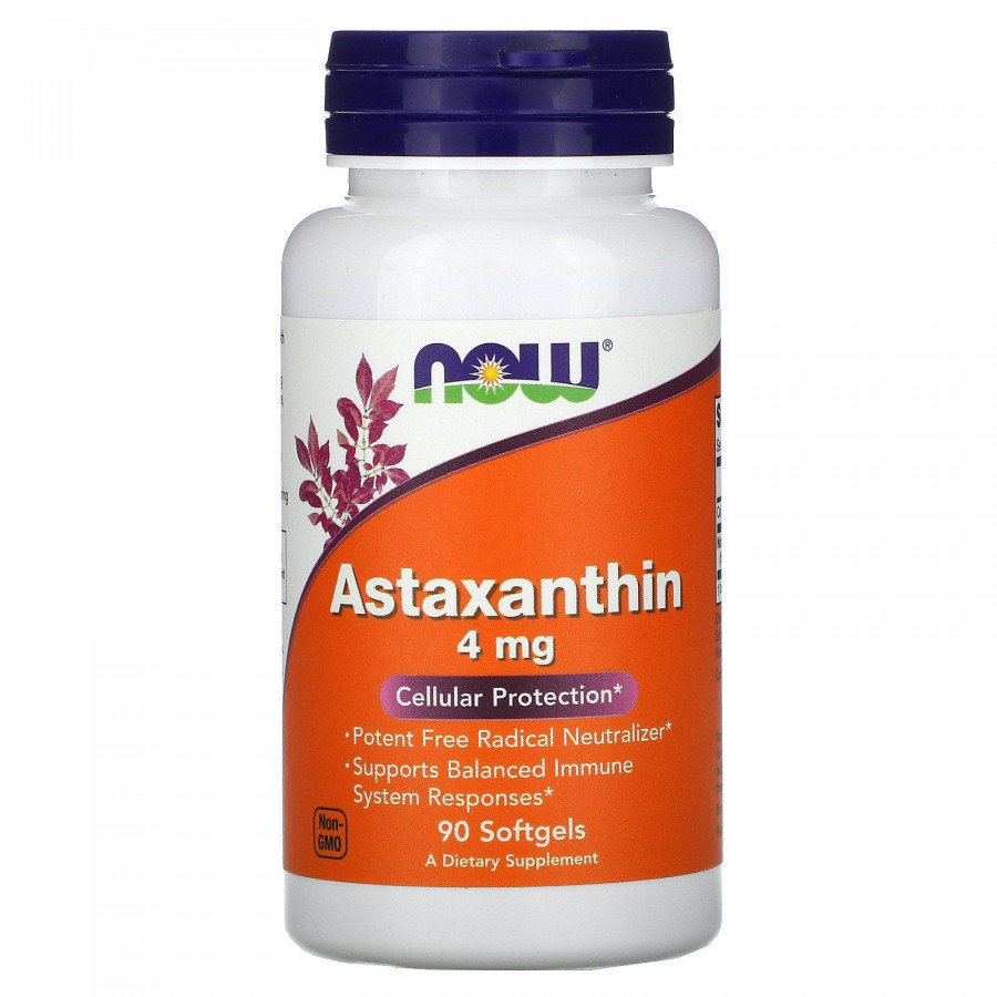 Астаксантин Now Foods (Astaxanthin) 4 мг 90 мягких капсул