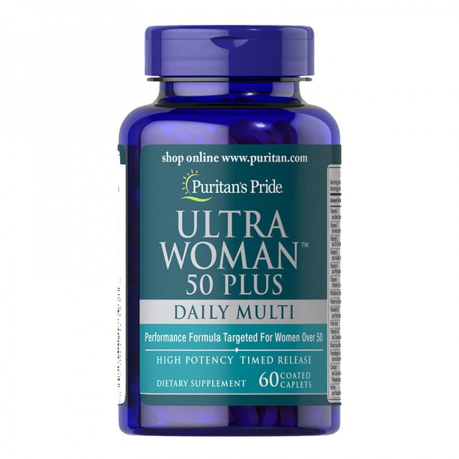 Витамины для женщин старше 50 лет Ultra Woman 50 Plus Daily Multi Timed Release Puritan's Pride 60 таблеток