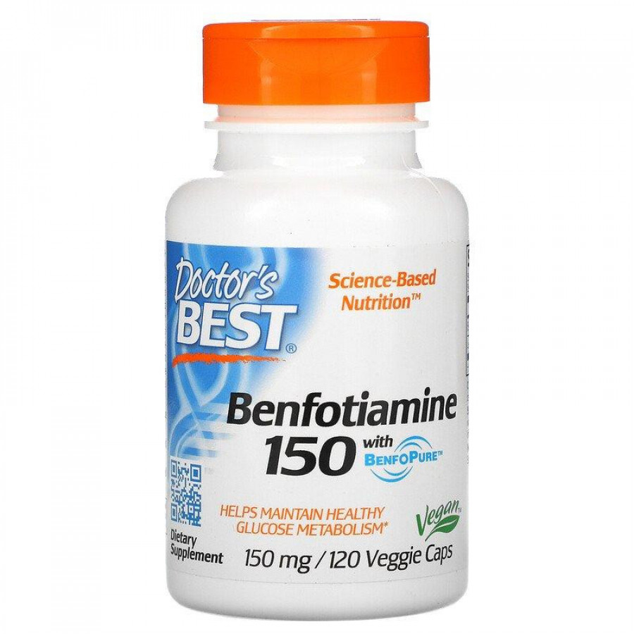 Бенфотиамин "Benfotiamine" Doctor's Best, 150 мг, 120 капсул