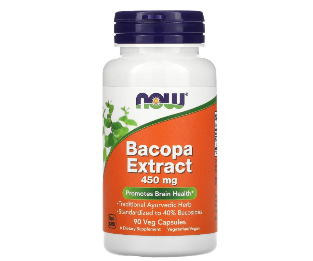 Бакопа экстракт Now Foods (Bacopa Extract) 450 мг 90 капсул