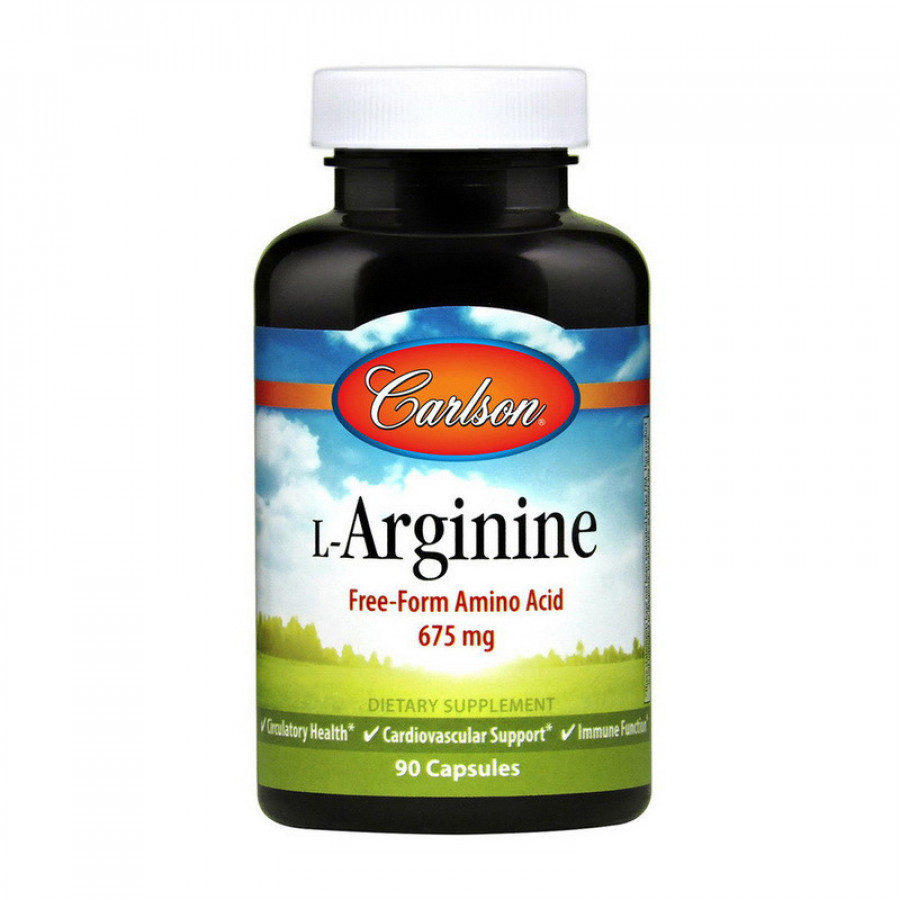 L-аргинин в свободной форме "L-Arginine Free-Form Amino Acid" Carlson Labs, 650 мг, 90 капсул